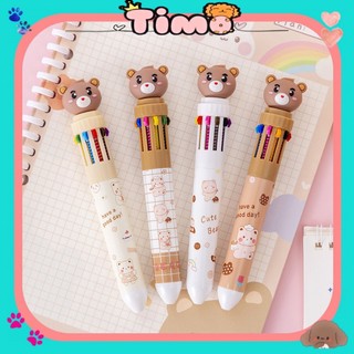 Bút Gel Bi Bấm Nhiều Màu Cute Hình Gấu Văn Phòng Phẩm Dễ Thương VPB15