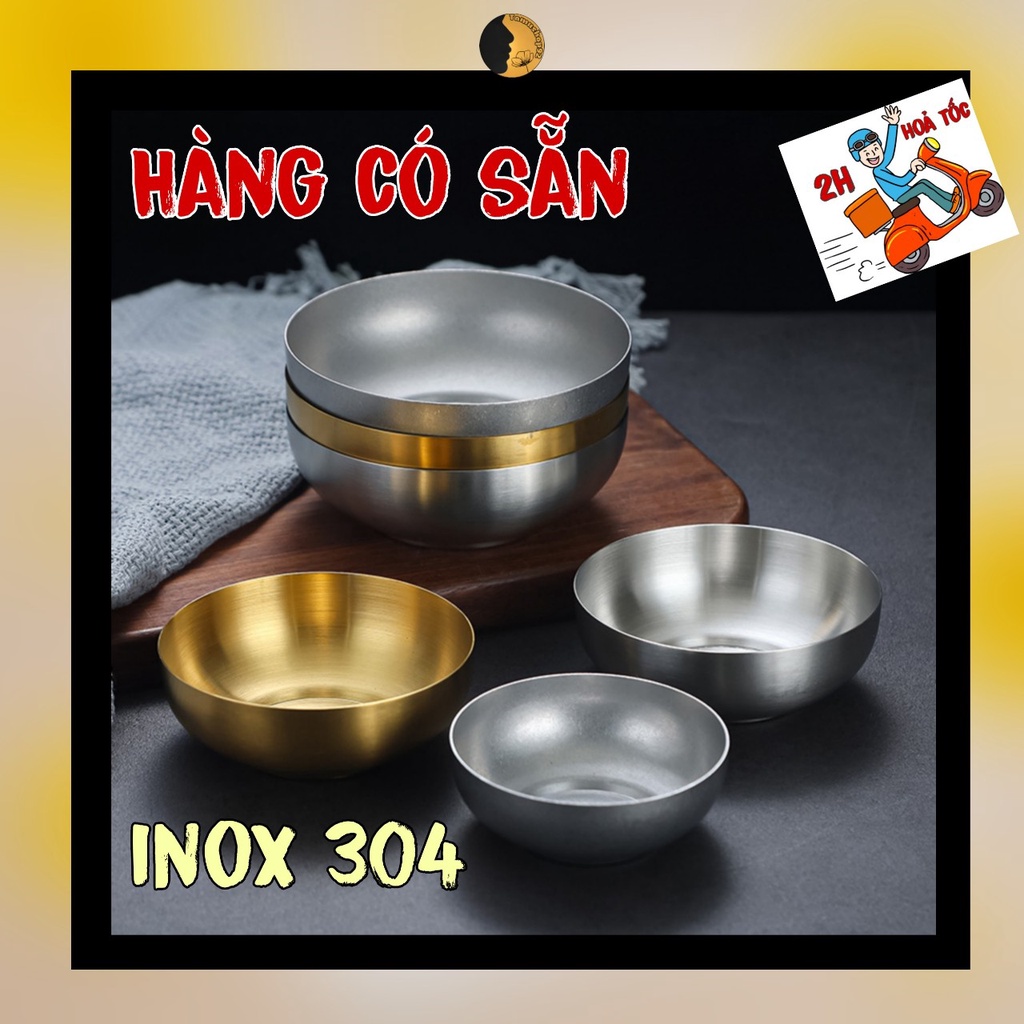 Bát Inox 304 Ăn Cơm TAMUSHOP92 Chén Inox Hàn Quốc Chén Mạ Màu Vàng Bạc ...