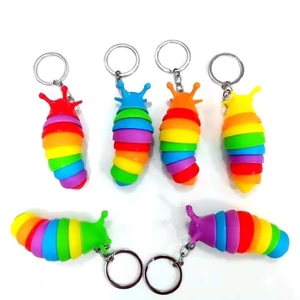Móc khoá xinh hình con sâu có đèn 7 màu rực rỡ đáng yêu dùng làm móc khoá rất tiện dễ nhìn thấy,móc khoá cặp túi xin