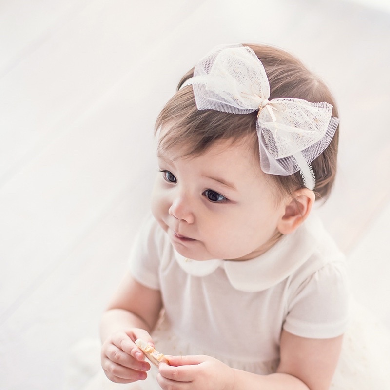 [MS003] Turban/ nơ đội đầu xinh cho bé yêu diện đầy tháng, thôi nôi, sự kiện