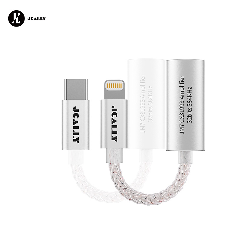 Dây Cáp Âm Thanh Kỹ Thuật Số Chuyển Đổi JM7 JM7L USB Type C / Light-ning Sang 3.5mm DAC CX31993 Cho Android / Apple 32bit / 384KHz
