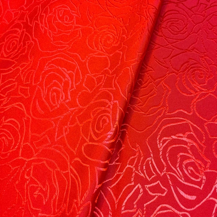 Rượng Hoa Hồng Jacquard Thổ Cẩm Lụa cho Đường Đầm Hanfu, Phong Cách Truyền thống, Kích thước 100x75cm TJ8899