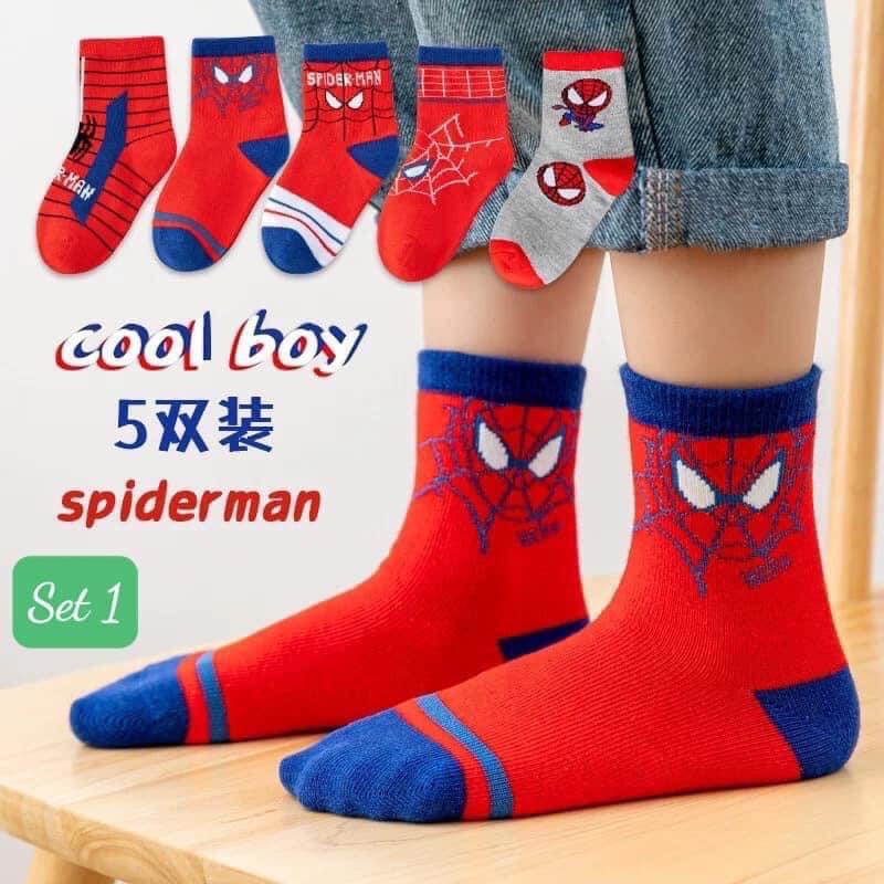 [NGÔ KHOAI MỲ] Set 5 đôi tất siêu anh hùng cho bé