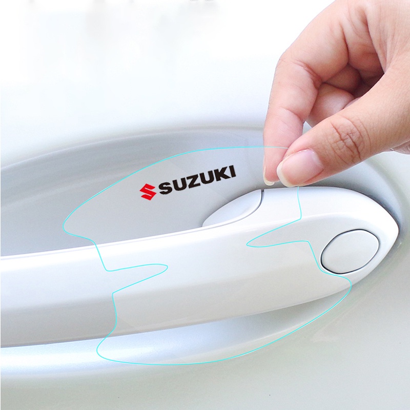 Bộ 8 Miếng Dán TPU Trong Suốt Chống Trầy Cho Tay Nắm Cửa Xe Hơi Suzuki Swift XL7 vitara Jimny SX4 S-Cross Presso Ciaz ERTIGA Celerio