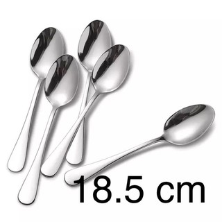 Set 5 Thìa (muỗng) Inox 304 size18.5cm Ăn Cơm, Phở Thép Không Rỉ 18/10 An Toàn Cho Sức Khoẻ