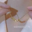 Dây chuyền titan không gỉ mạ vàng 18k mặt bi tròn phong cách cổ điển thanh lịch mẫu mới 2023