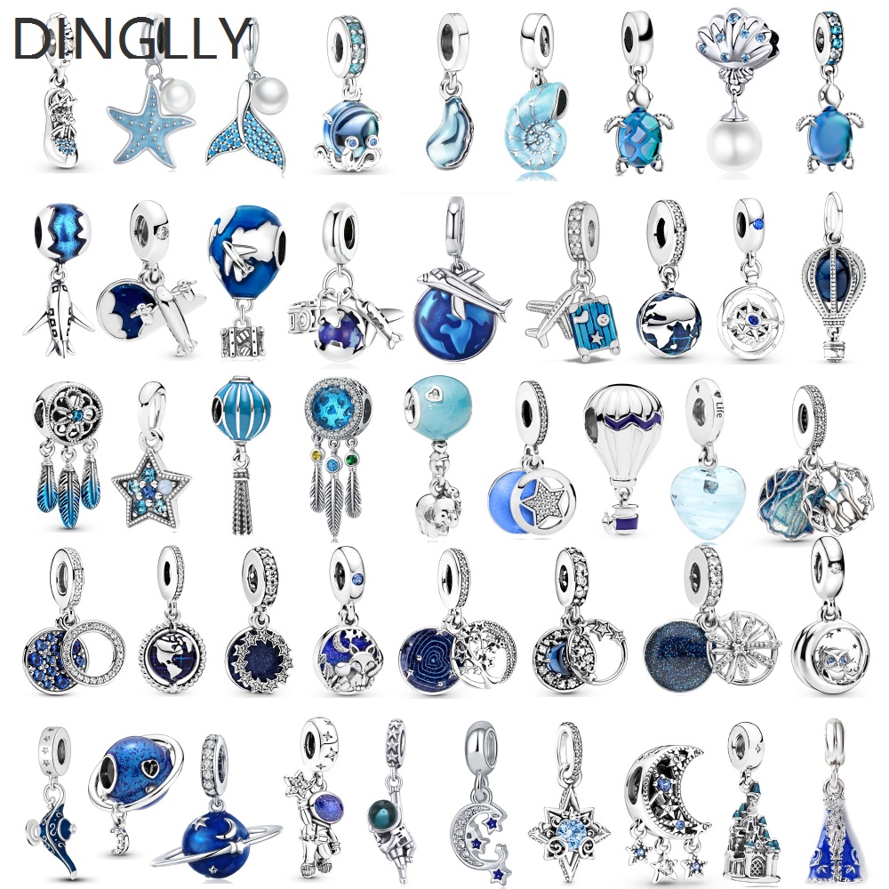 Vòng Dream Catcher Màu Sắc Bạc & Xanh Da Trời Dùng Làm Phụ Kiện Trang Sức DIY