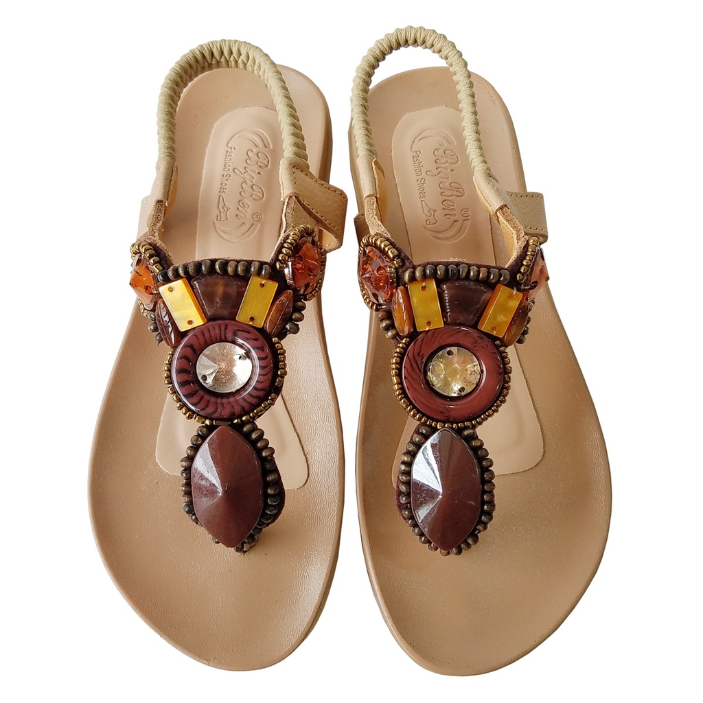 Sandal nữ quai kẹp da bò thời trang BIGGBEN HKD2949