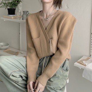 Áo Khoác Len Cardigan Tay Dài Dáng Ngắn Phong Cách Nhật Bản Độc Đáo Thời Trang Xuân Thu Cho Nữ