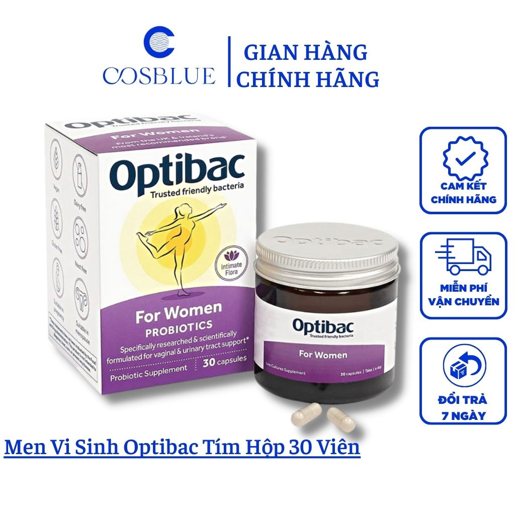 Men Vi Sinh Optibac Probiotics For Women Hộp 30V Dành Cho Phụ Nữ, ngăn viêm phụ khoa, nhiễm trùng đường tiết niệu
