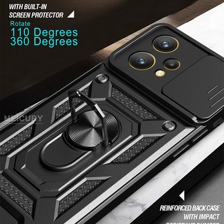 Dành Cho Realme 9 / 9 Pro Plus / 8 Pro / 8i / Narzo 50 4G / 5G Ốp điện thoại Đẩy Cửa Sổ Ống Kính Mặt Sau Cứng Tích Hợp Giá Đỡ Vòng TPU Mềm Chống Sốc Chống Rơi Mỏng Bao