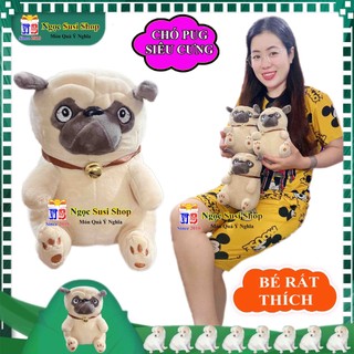 [HÀNG HOT] THÚ NHỒI BÔNG CON CHÓ PUG  SIÊU CƯNG CHO BÉ - GẤU BÔNG CON CHÓ PUG SIÊU CƯNG