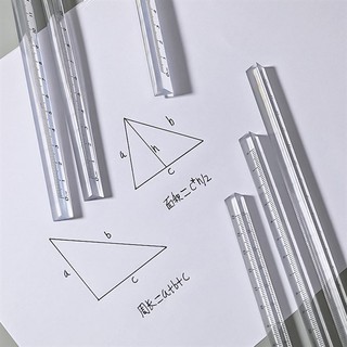 3 Thước Kẻ Tam Giác Trong Suốt - Thỏ Hồng VPP
