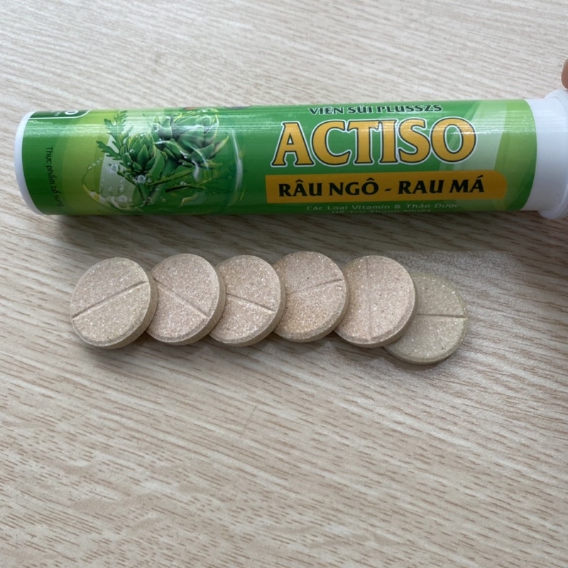 Tuýp 20 Viên sủi Actiso Râu ngô Rau má Viên sủi thanh nhiệt mát gan râu ...