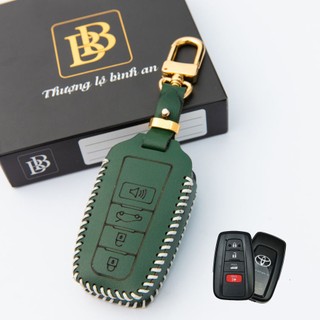 Bao Da Chìa Khóa Ô Tô TOYOTA Camry 19-24, Altis 22-24, Cross 23-24 loại 4 nút da bò thật bảo vệ khoá hàng chính hãng bb