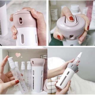 Bộ Chiết Mỹ Phẩm /  Bình Đựng Dầu Gội / Phụ Kiện Du Lịch / 4 Trong 1 Tiện Dụng Mang Theo Du Lịch (Kèm Tem Dán Tiếng Anh)