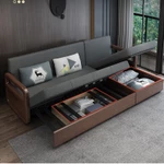Ghế Sofa Giường Khung Sắt Tay Gỗ Kiểu Dáng Sang Trọng Cho Phòng Khách HGK-31, Có Tặng Kèm Bàn Sofa Chất Lượng Tốt — ảnh 4