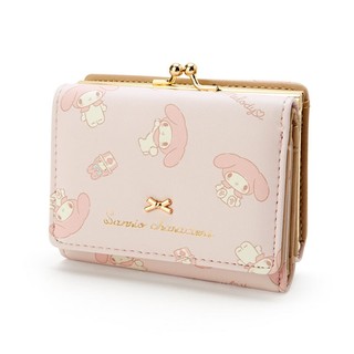 GS4 Sanrio HelloKitty mymelody Kuromi Pompom Purin PU Nữ Ví Ngắn Dây Kéo Khóa Hoạt Hình Cá Tính Túi SG
