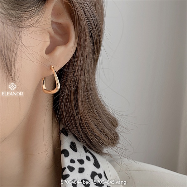 Bông tai nữ chuôi bạc 925 Eleanor Accessories hình học khuyên tai basic phụ kiện trang sức 4844