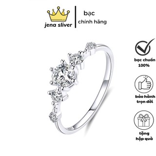Nhẫn bạc nữ đơn giản đẹp đính đá cao cấp S925 - jena sliver