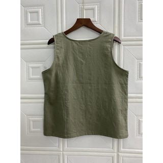 JUNE A11 - Áo sát nách cổ tim LINEN. NHIỀU MÀU. Có size lớn. HỎA TỐC. Ảnh thật