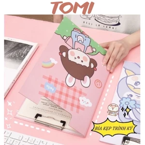 Bìa Kẹp Tài Liệu Bìa Trình Ký Khổ A4 Dễ Thương Văn Phòng Phẩm TOMI 016