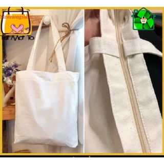 [Giá sỉ] Túi vải bố, Túi vải Canvas trơn lựa Màu lựa size khóa kéo hoặc không khóa kéo