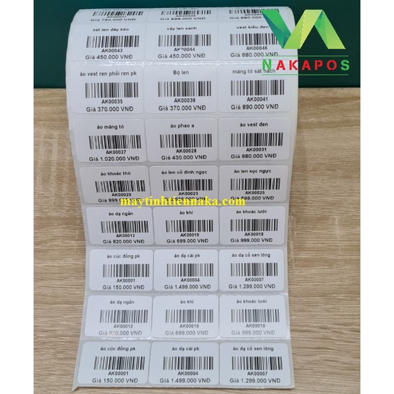 Giấy in Mã Vạch 35x22x3 loại 3 tem nhãn dán 35*22*3 tem ghi chú 35x22-3 tem Decal Tem in kèm mực in giá ghi chú nhãn dán
