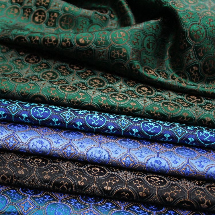 1 Mét Phong Cách Trung Quốc Jacquard Dệt Thổ Cẩm Vải Lụa Retro Sân Khấu Trang Trí Vải DIY Mông Cổ Áo TJ8758