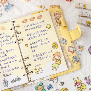 Set 100 Nhãn Dán PET Chống Nước Họa Tiết Hoạt Hình Dễ Thương Trang Trí Hộp Quà