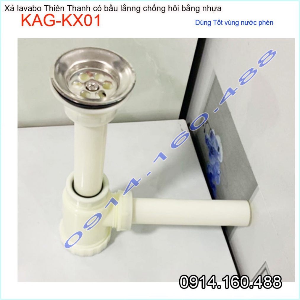 Bộ xả lavabo Thiên Thanh KAG-KX01,xả chậu rửa mặt chặn tóc có bầu lắng ...