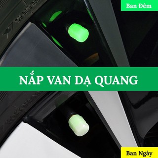 Bộ 4 Nắp Van Bánh Xe Dạ Quang Phát Sáng, Bằng Nhựa ABS, Chống Nước, Chống Bụi Ô Tô VERSION 2 CarZone