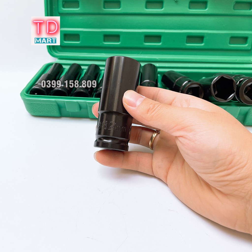 Bộ khẩu10 món 1/2 loại dài Cao Cấp dùng cho máy siết bulong