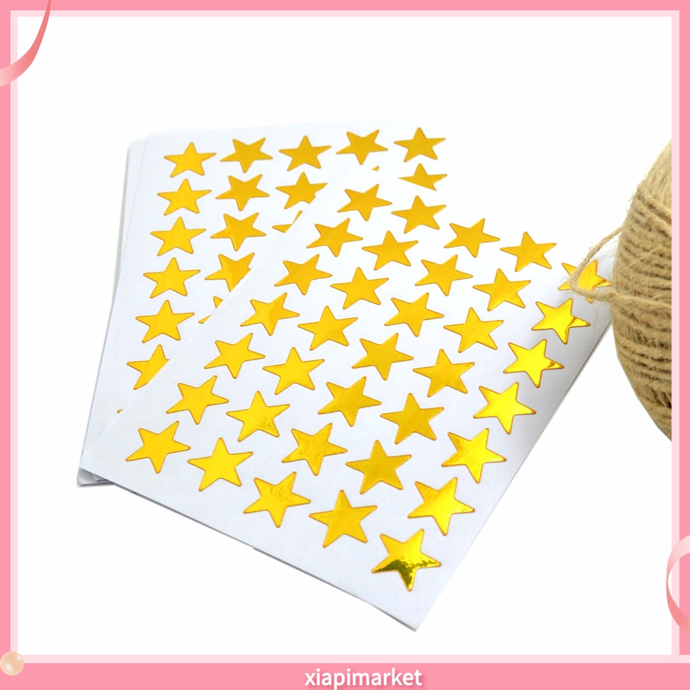 Set 10 Tờ Sticker Hình Ngôi Sao Năm Cánh Xinh Xắn Dùng Trang Trí