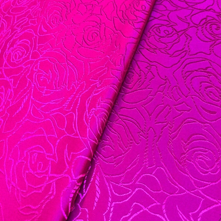 Rượng Hoa Hồng Jacquard Thổ Cẩm Lụa cho Đường Đầm Hanfu, Phong Cách Truyền thống, Kích thước 100x75cm TJ8899