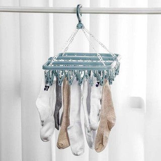 Móc treo quần áo 32 kẹp, móc chùm phơi đồ trẻ em đa năng, gấp gọn, tiện dụng