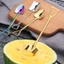MOON 2 Chiếc Thép Không Gỉ Retro Xẻng Hình Thìa Cà Phê Kem Dưa Hấu Bánh Đường Món Tráng Miệng Khuấy Muỗng Cà Phê Tab