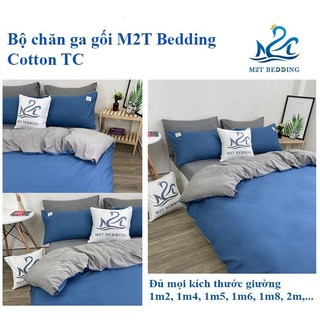 Bộ chăn ga gối Cotton Tici M2T bedding - chăn ga phong cách Hàn Quốc màu sắc lạ mắt - miễn phí bo chun