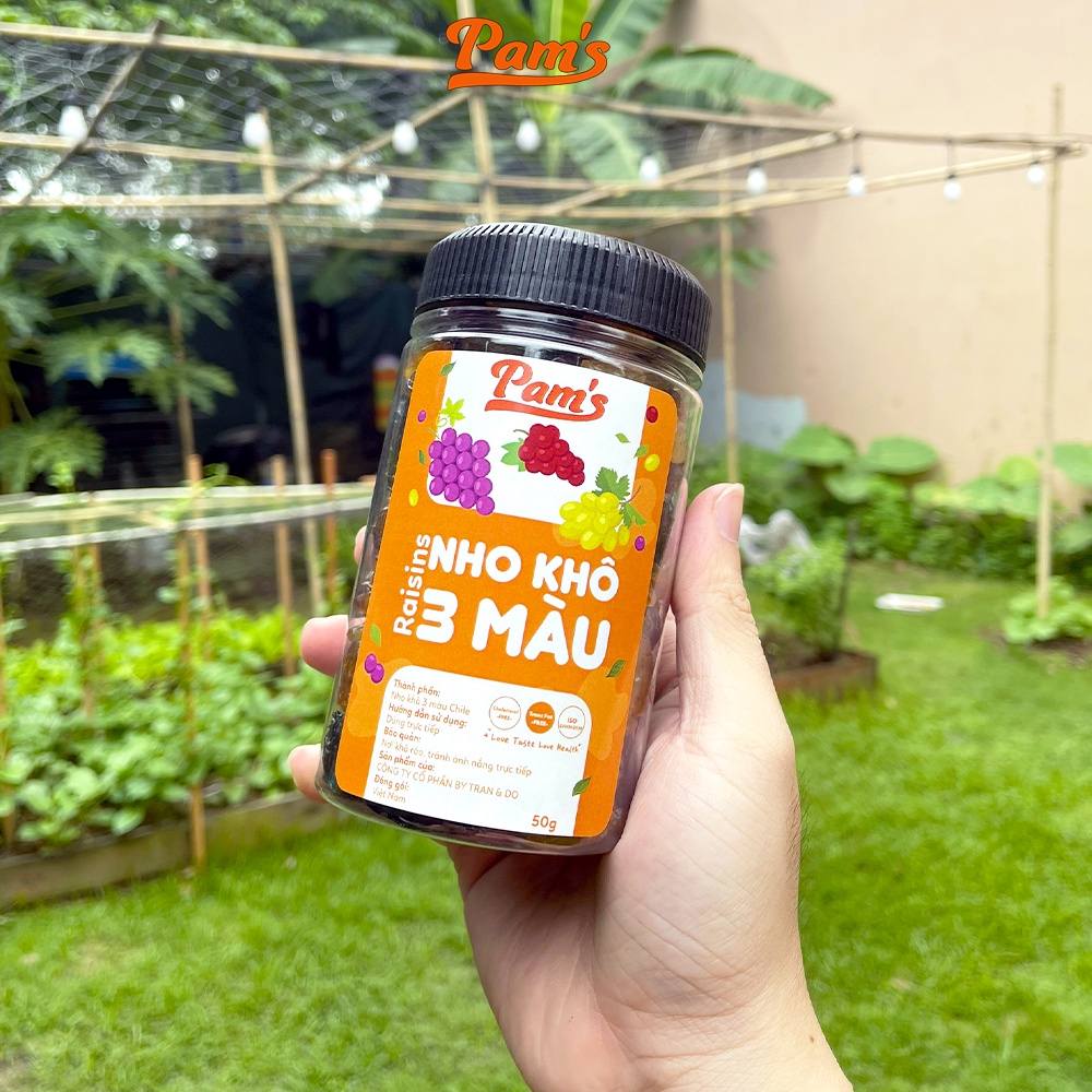 Nho Khô Sấy Mọng Không Đường Vị Chua Ngọt Tự Nhiên Pams 200g/hũ