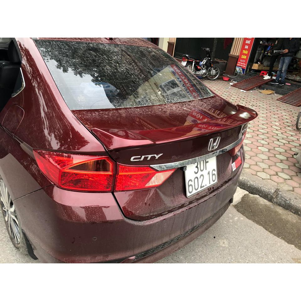 Đuôi gió liền cốp xe Honda City 2014-2018, Hàng mộc chưa sơn, Nhựa cứng thể thao phong cách