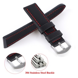Dây Đeo Bằng Da Có Khóa Bằng Thép Không Gỉ 18mm 20mm 22mm 24mm