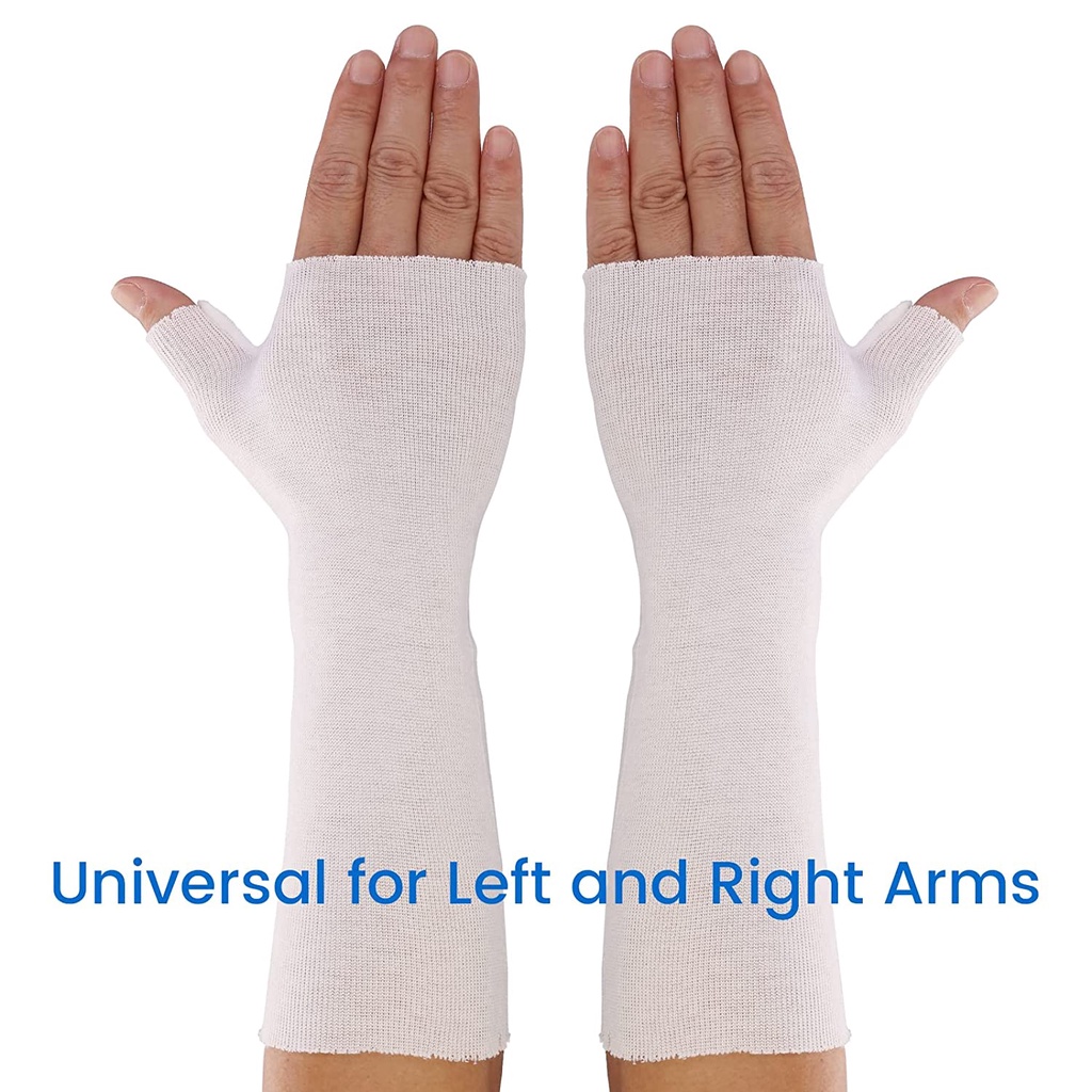 Ảnh VELPEAU Cổ Tay Và Ngón Tay Cái Spica Stockinette (Gói 10 Cái) Vớ Cánh Tay Thoải Mái Bộ Bảo Vệ Da Bằng Vải Bông Tấm Lót Cổ Tay Và Ống Tay Quấn Sẵn Để Nẹp Vòng Đệm Khí Dây Đeo Tay 3