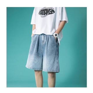 Quần Short Jeans Ống Rộng Màu Loang Năng Động, Quần Bò Lửng Thời Trang Unisex, Đùi Ngắn Style Hàn Quốc