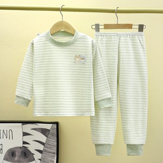0-18Y Teen Bộ Đồ Ngủ Trẻ Em Hai Mảnh Cotton Nhiều Màu Sọc Giữ Ấm Đồ Ngủ Mùa Thu