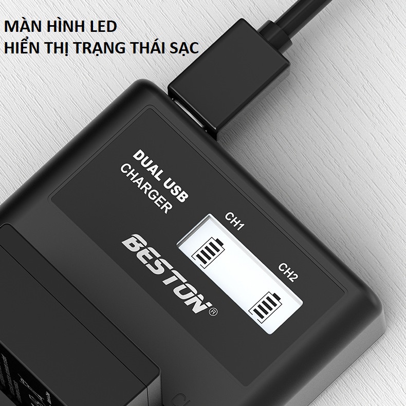 Pin EN-EL14 1500mAh và Sạc Beston cho Nikon D3100, D3200, D3300, D3400, D5100, D5200, D5300, D5500, D5600, P7000.