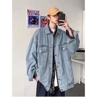 Áo khoác Jean Thêu Chữ Nổi From Rộng, Áo Bò Nam Nữ Thời Trang Unisex Phong Cách Hàn Quốc