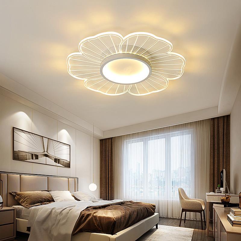 Đèn trần hoa, Đèn chùm Led mờ 3 màu Acrylic hiện đại, Phòng ngủ Nghiên cứu Phòng khách Trang trí phòng ăn Trung tâm nhà Đèn khí quyển thẩm mỹ