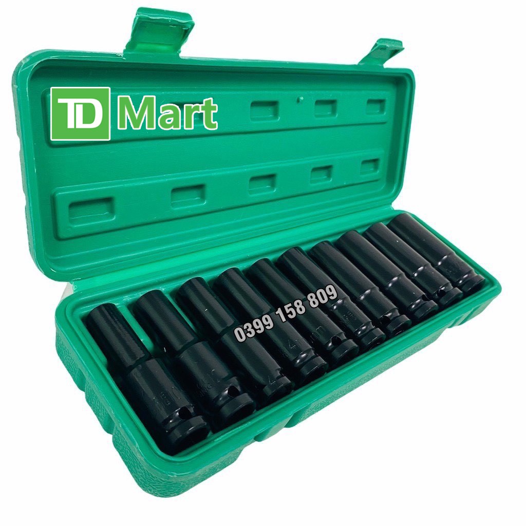 Bộ khẩu10 món 1/2 loại dài Cao Cấp dùng cho máy siết bulong
