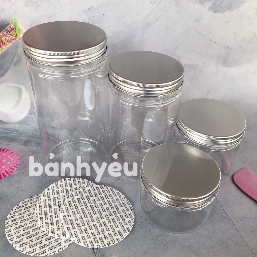 Hũ Nhựa Tròn Nắp Bạc / Hũ PET Tròn Nắp Nhôm