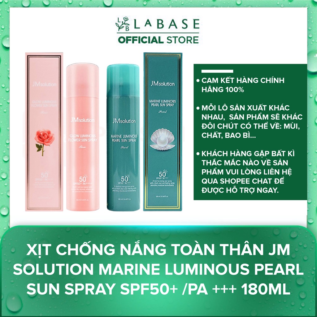 xit chong nang toan than jm solution marine luminous pearl sun spray spf50 pa 180ml